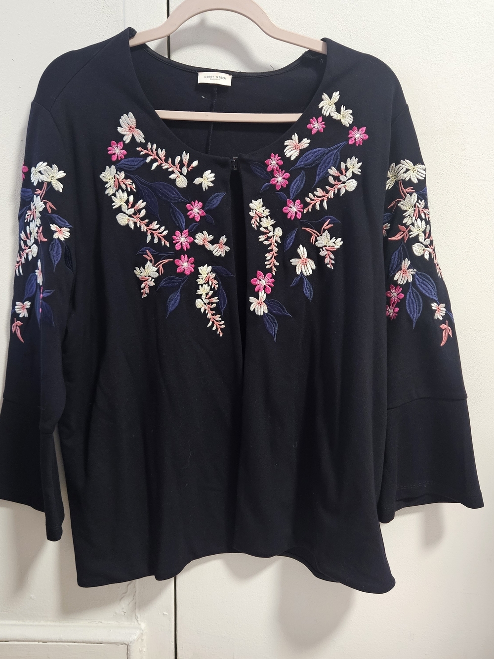 Gerry WEBER Embroidered Floral Black Women's Top